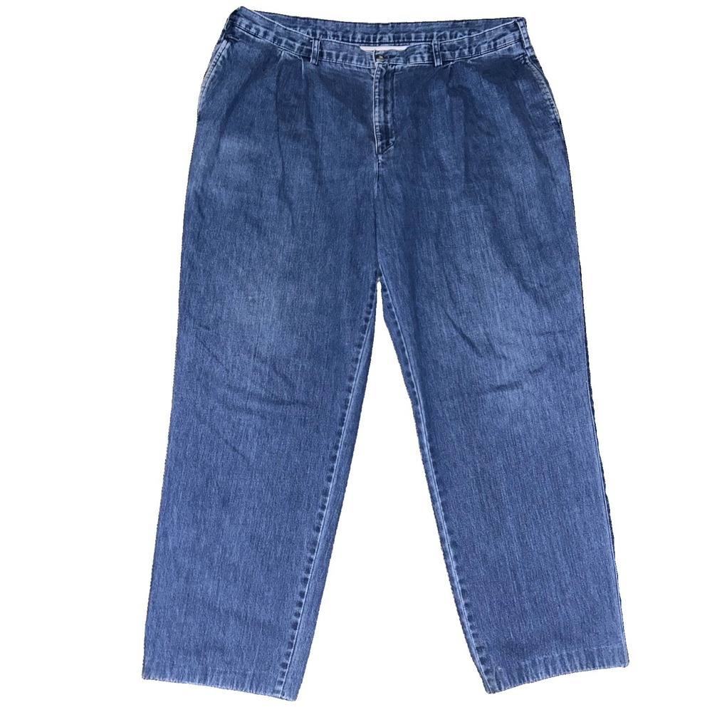 Vintage 90s Savane Blue Pleated Denim Andrew Pants Mens Size 42x32 Preppy Casual